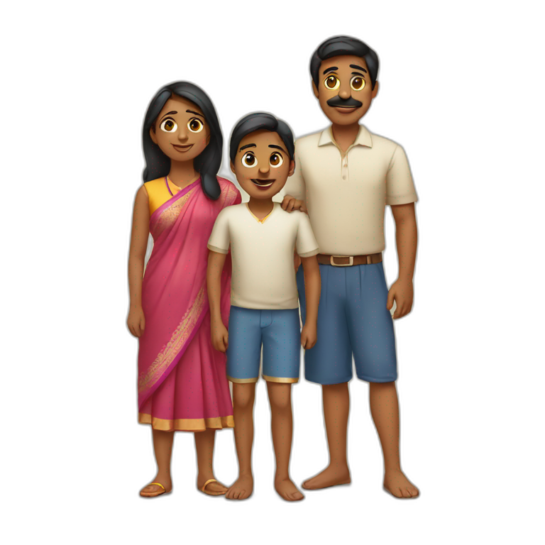 indian family of 4  emoji