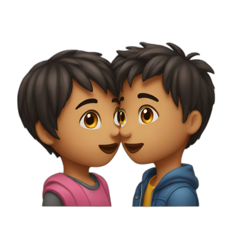 Girl kiss boy emoji