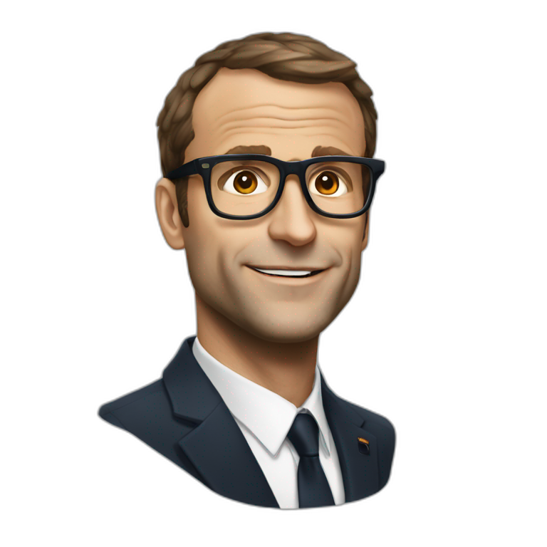 Macron avec des lunettes  emoji