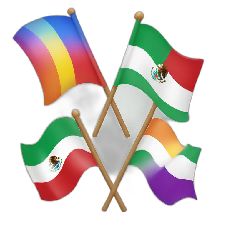 LGBT flag and Mexican flag emoji