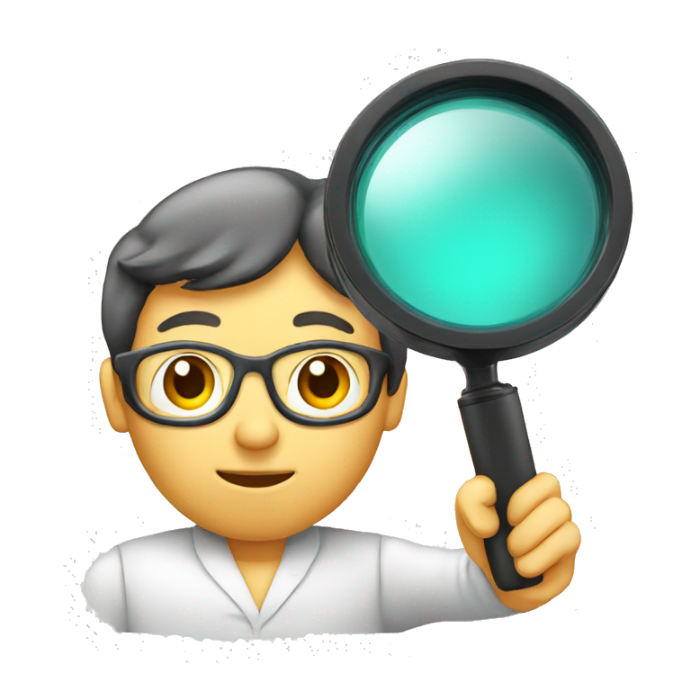 a researcher with a magnifier emoji