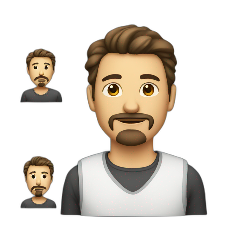 man with Goatee and without moustache emoji