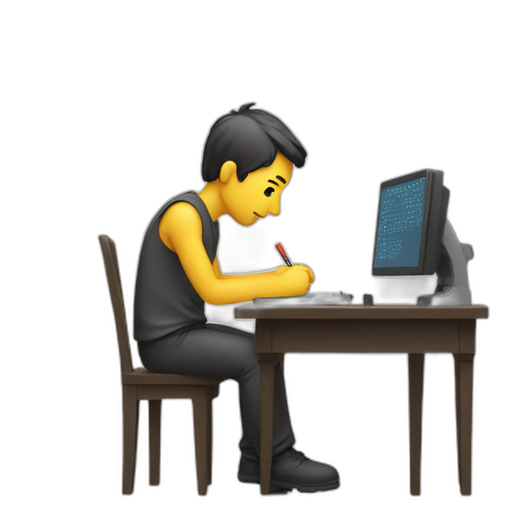 man writing code emoji