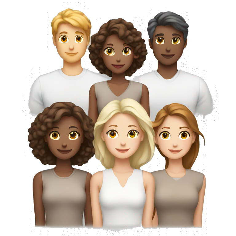 dream work team 3 people women 2 white 1 brown heart emoji