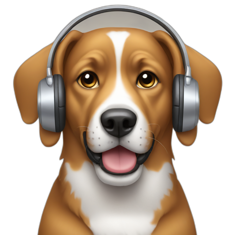 Dog wearing headphones  emoji