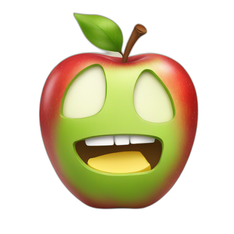 Apple eating an apple emoji