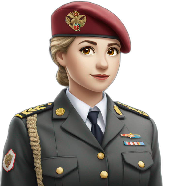 "Brown-haired girl in military uniform" emoji