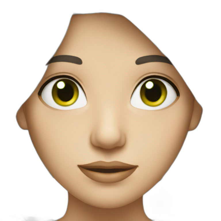 Woman with white hair green eyes emoji