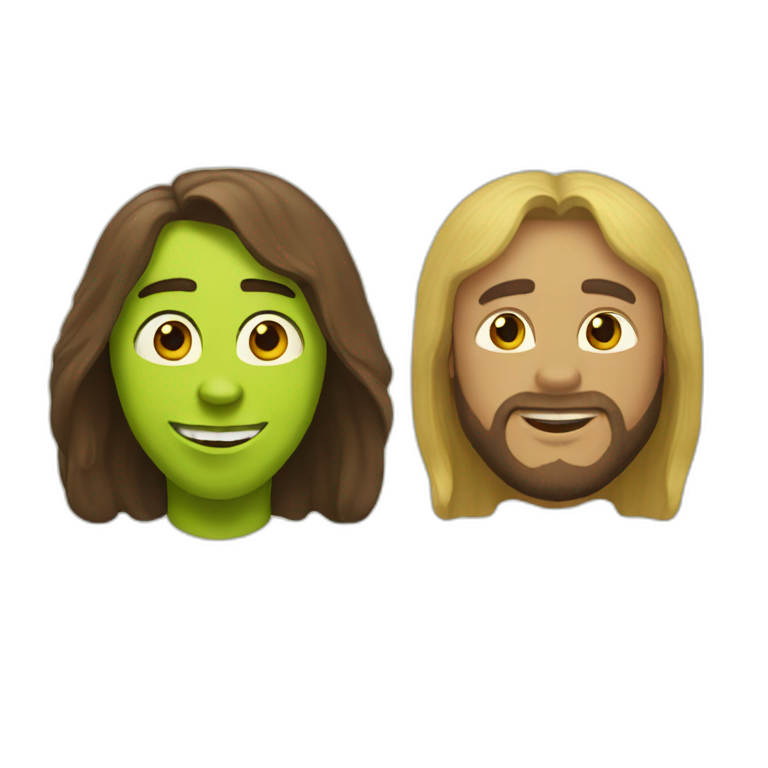 jesus and shrek emoji