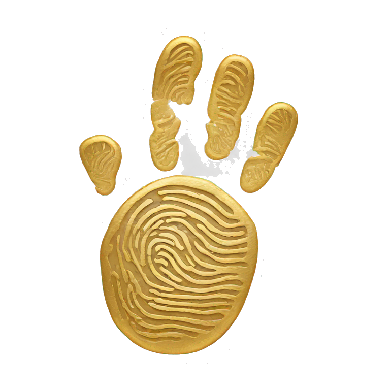 gold hand  fingerprint emoji