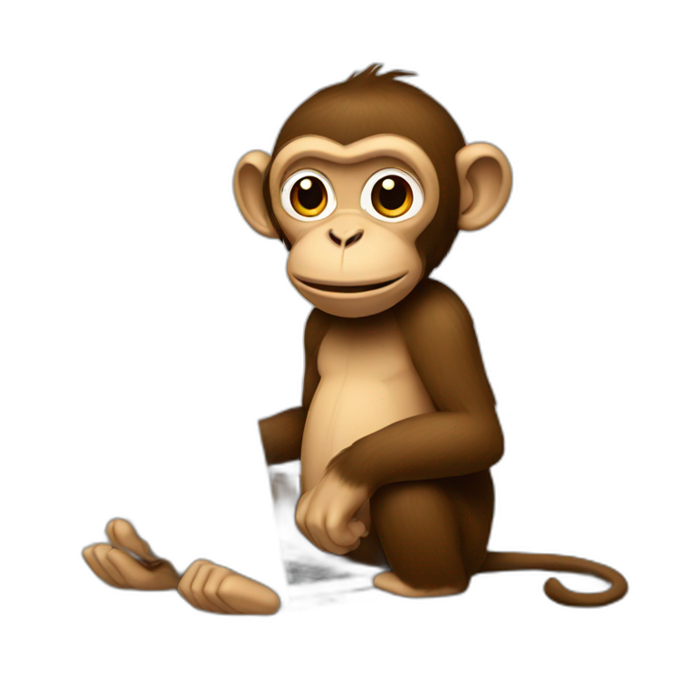 monkey with mac laptop emoji