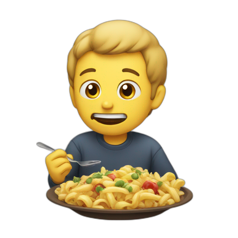 a man eating emoji