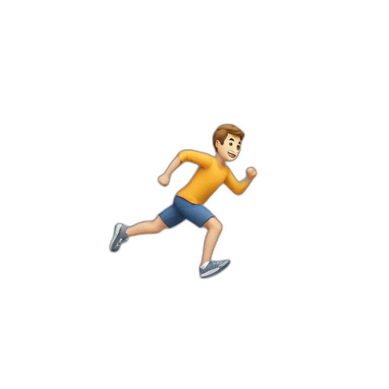 a guy running and falling emoji