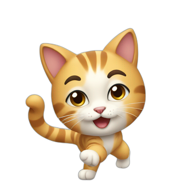 a cute cat dancing emoji