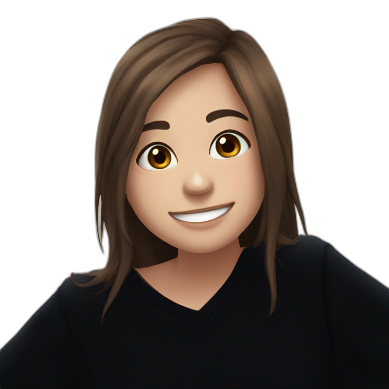smiling brown haired girl portrait emoji