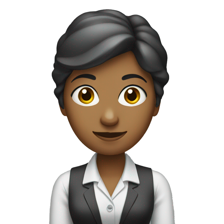 Lady accountant standing with folding hands emoji