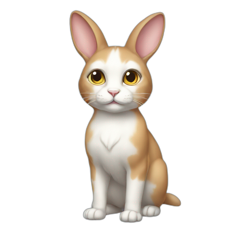 rabbit cat hybrid fullbody emoji AI Emoji Generator