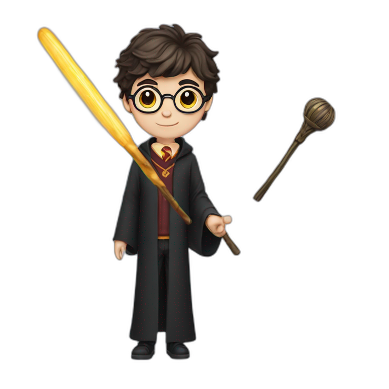 Harry Potter and a wand emoji