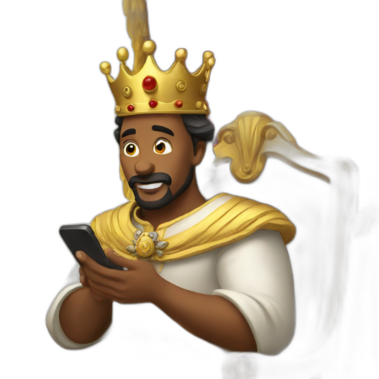 King using phone emoji