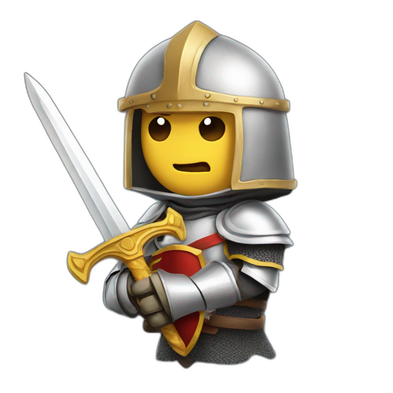 Templar Knight holding Bible and sword emoji