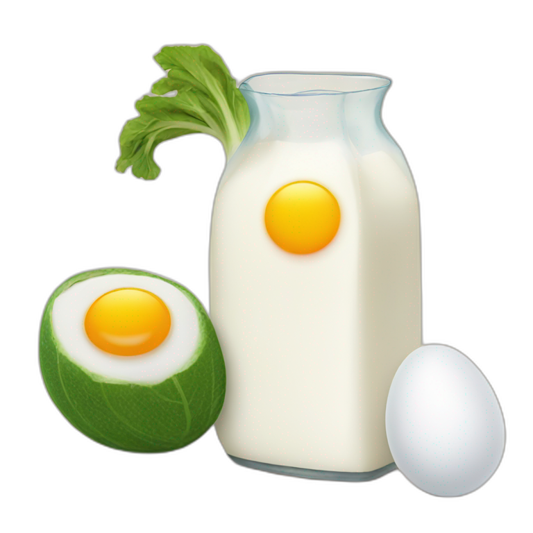 milk, egg and vegetable emoji
