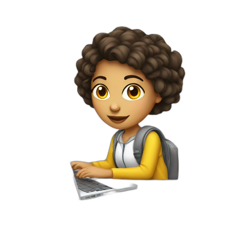Graphic Designer colombian girl with laptop emoji