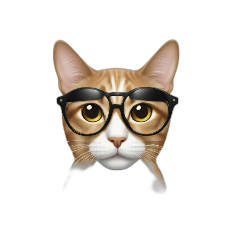 Cat in fashion glasses emoji