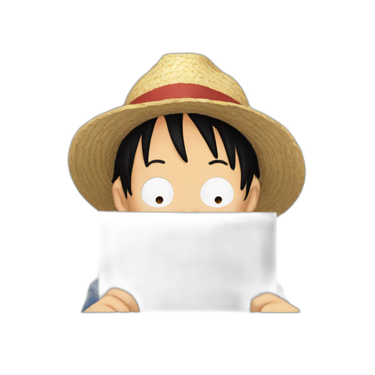 luffy hides his face with his hand emoji