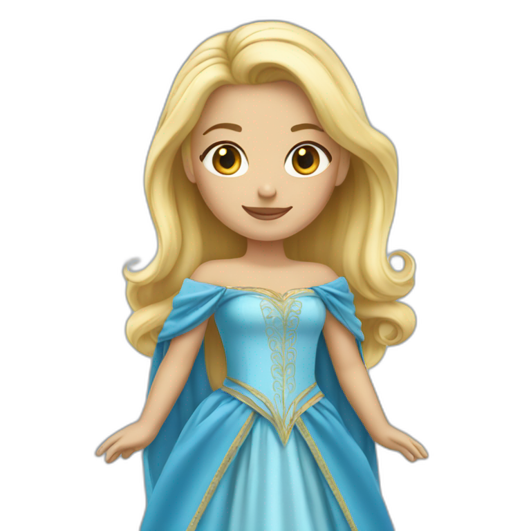 Princesse blonde robe bleue emoji