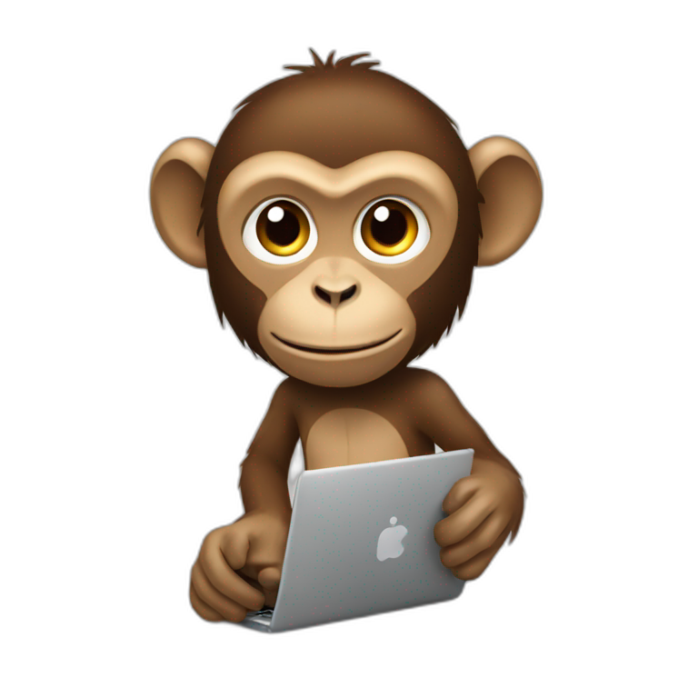 Monkey working hard  emoji