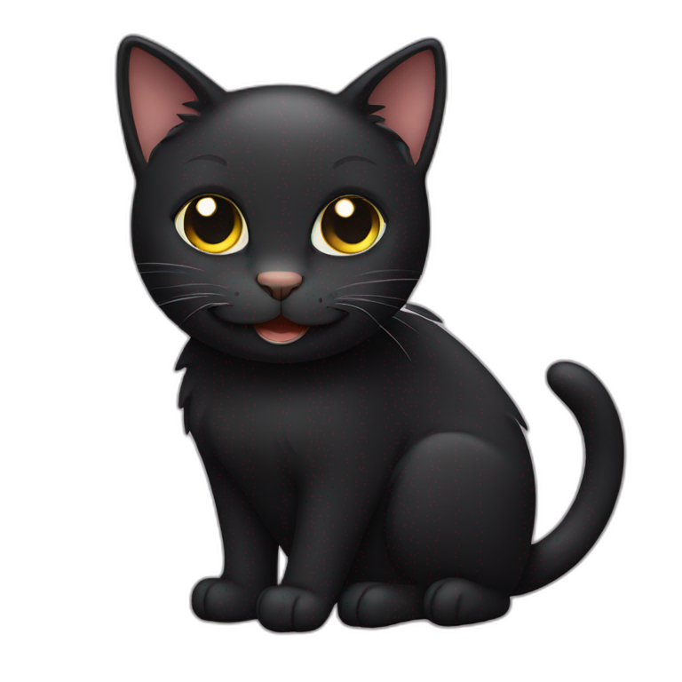smiling black cat emoji