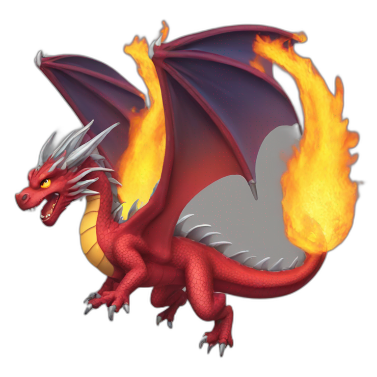 flying dragon fire emoji