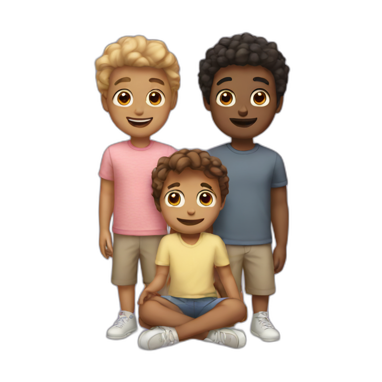 Three friends  emoji