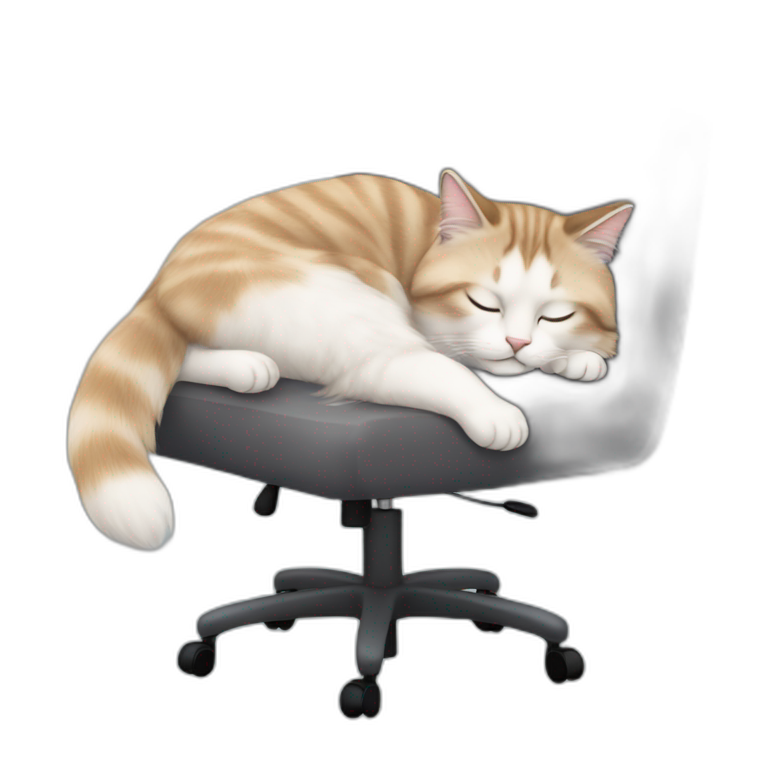 ragdollcat sleeping on office chair emoji