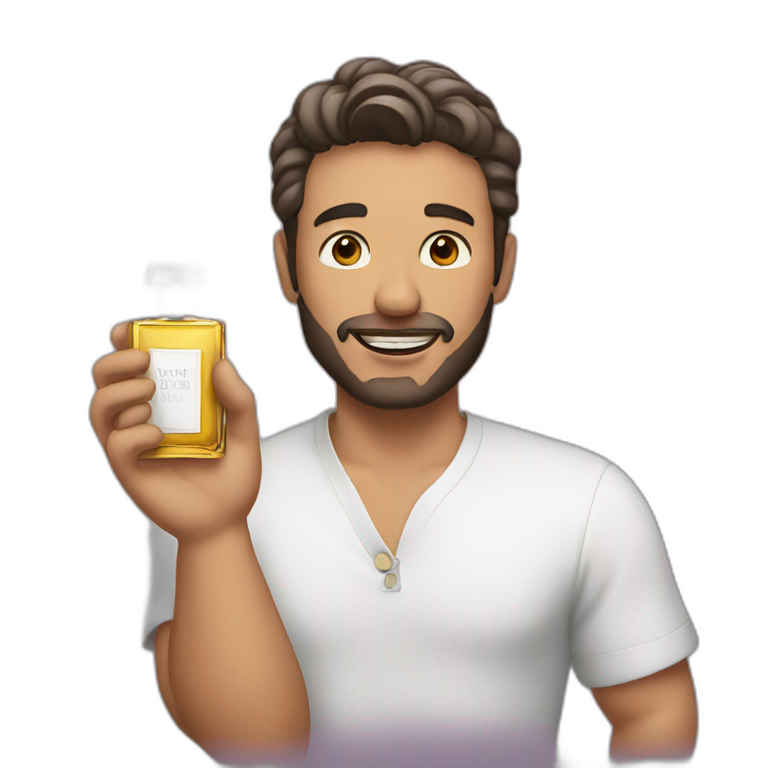 Man with perfume in his hands emoji