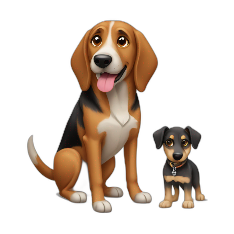 adult coonhound and German shepherd mix dog walking emoji