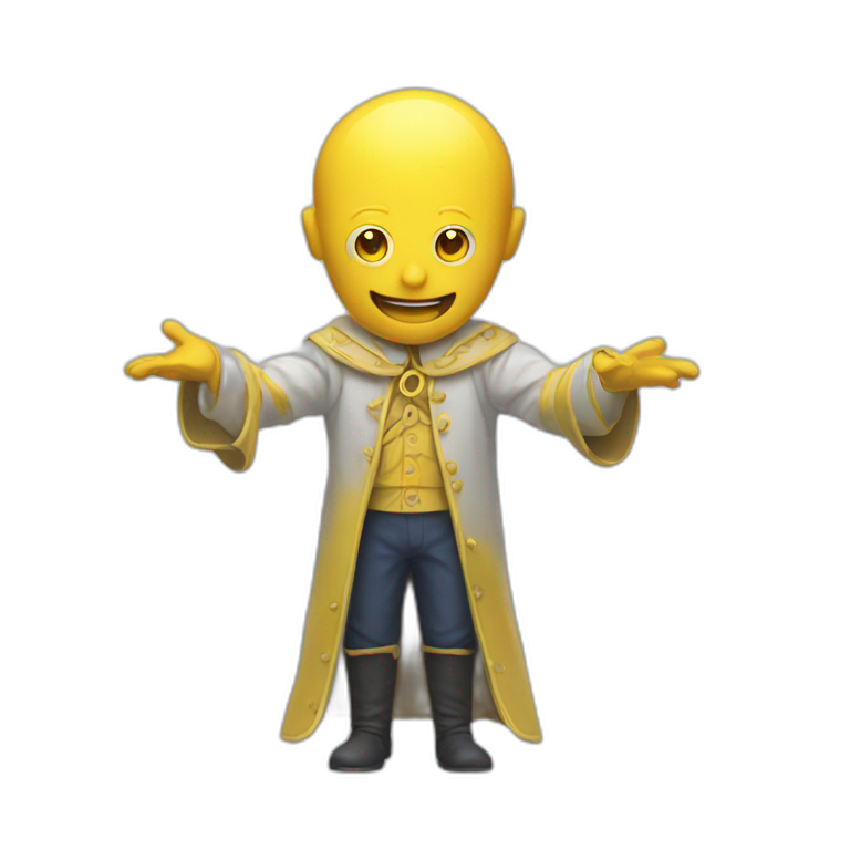 yellow man with magic topper emoji