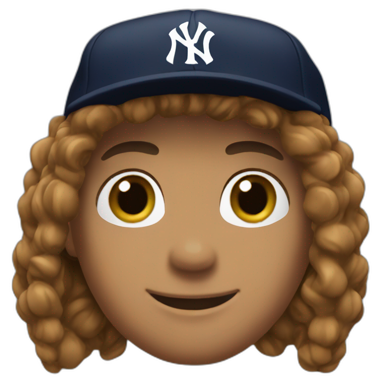 Yankees hat brown hair emoji