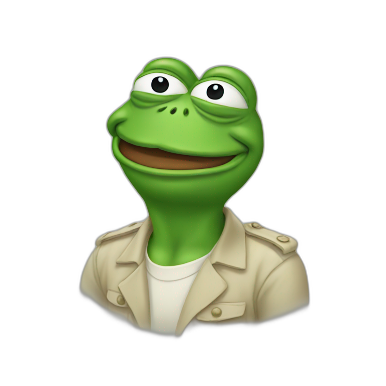 Pepe frog salute emoji