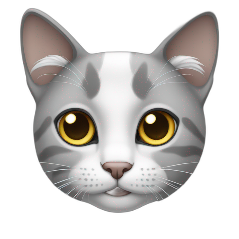 Cat white and grey emoji