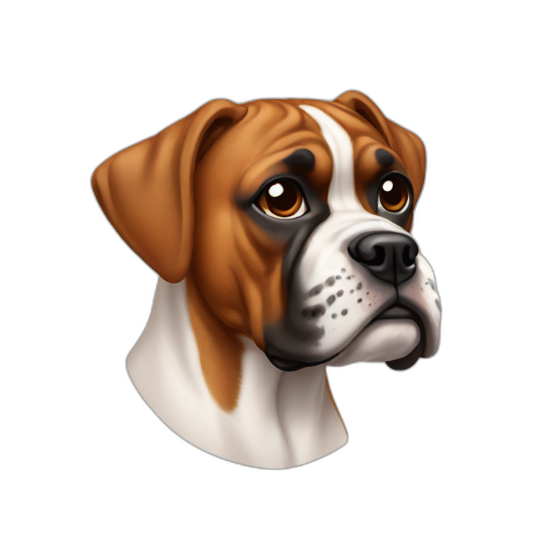 boxer dog with brown snout emoji