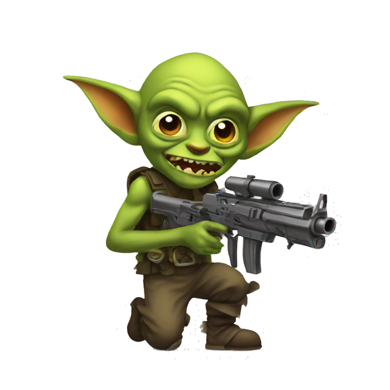 Goblin with a machine gun  emoji