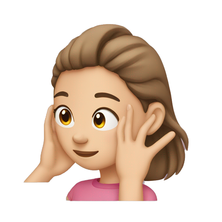 Girl holding her ear with her hand emoji