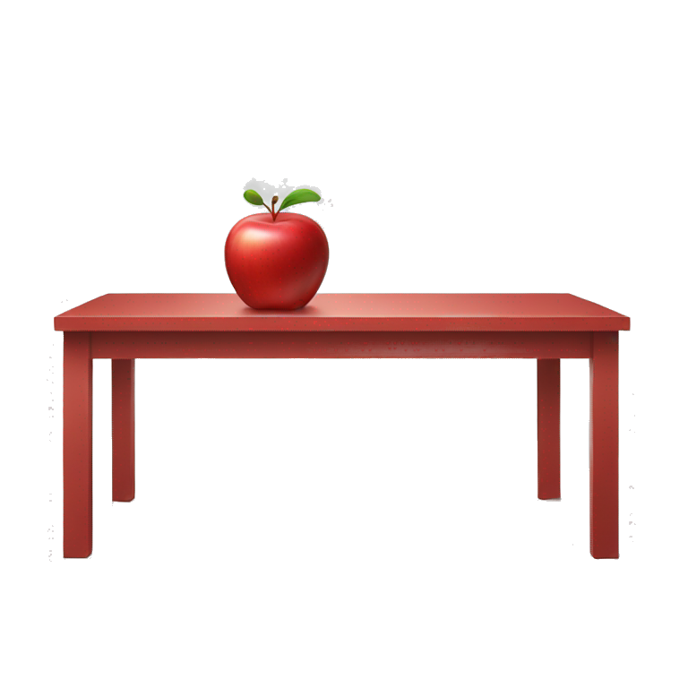 red apple on white table emoji