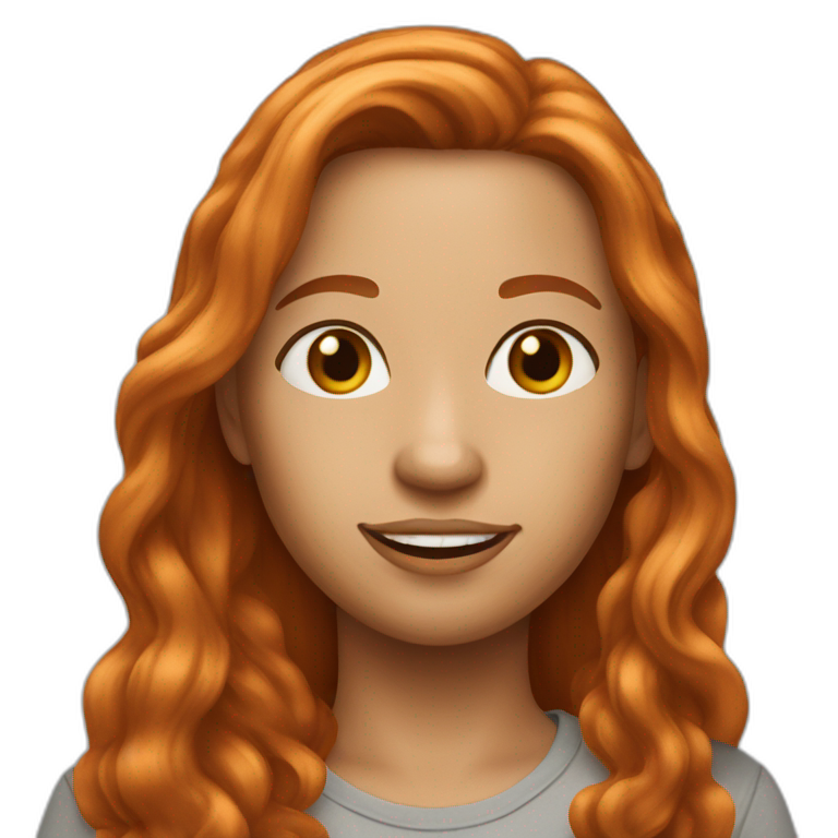 37 year old girl with long redblond hair emoji