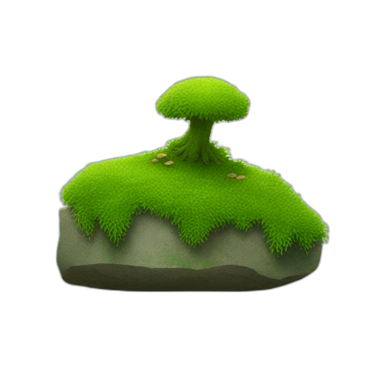 moss on the rock emoji
