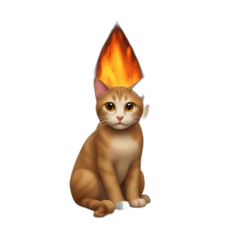 cat fire triangle emoji