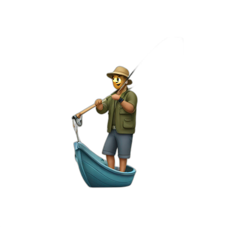 man fishing with huge hook emoji