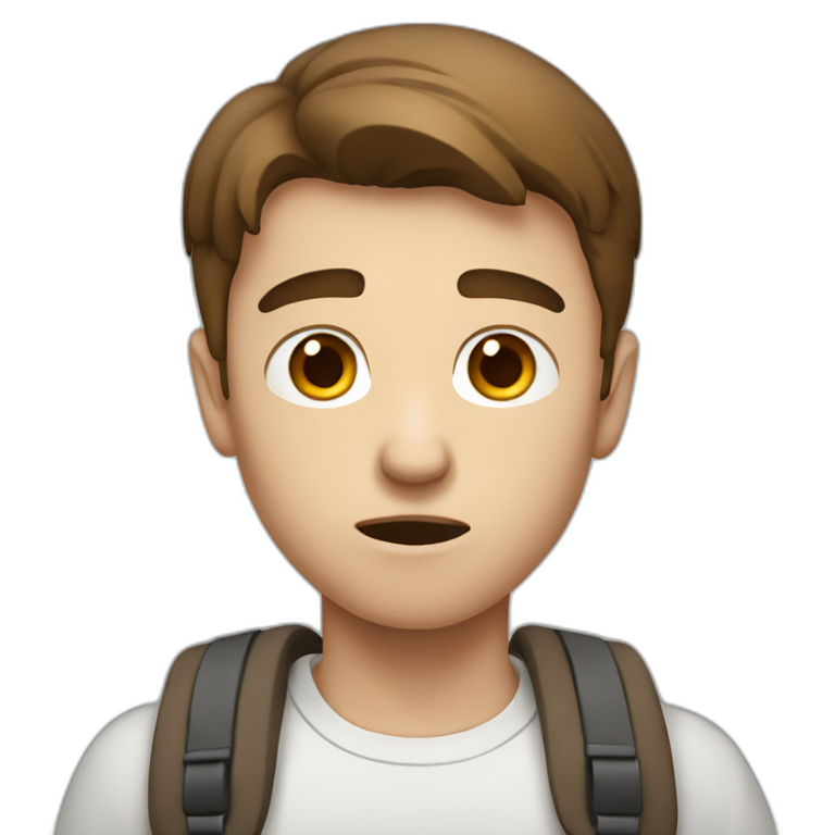 a white male student with very short brown hair is angry emoji