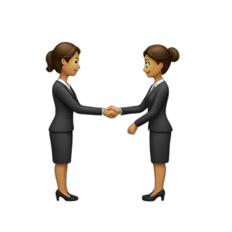 two business women shaking hands emoji